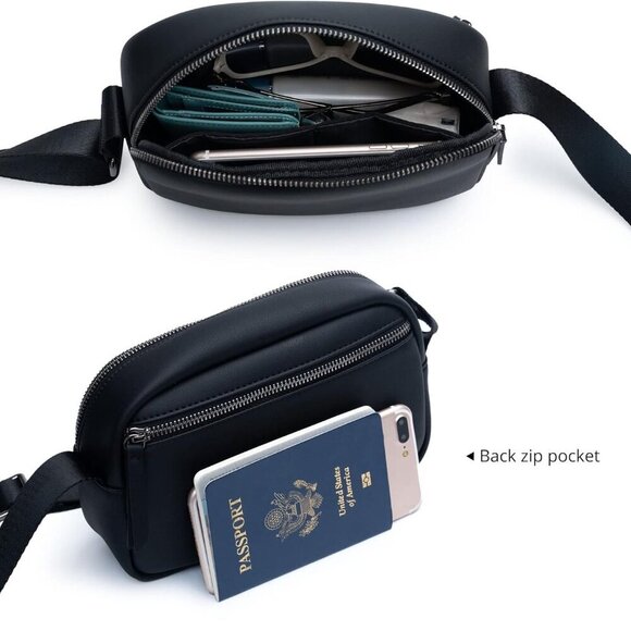 Small Crossbody Bag Vegan Leather Compact Light Travel Purse